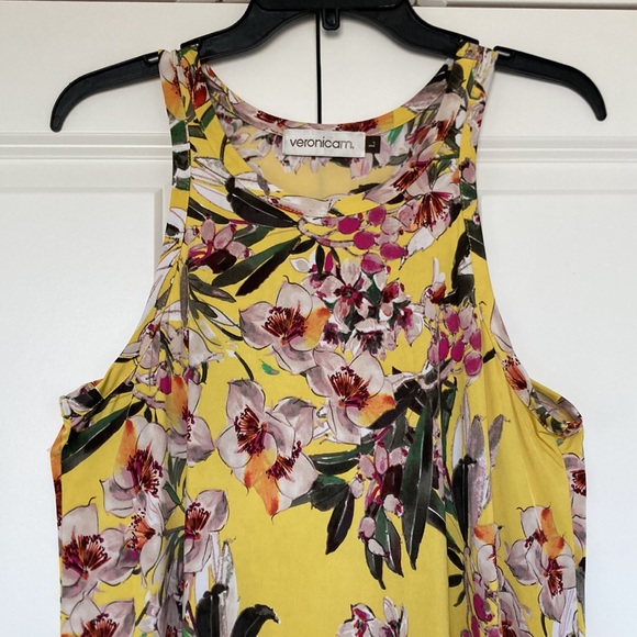 UEC Veronica M. Sleeveless Swing Dress Yellow Floral Dress Large - Picture 7 of 12